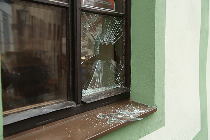 A2B Glass are able to board up broken windows while they are being repaired in Sherborne.
